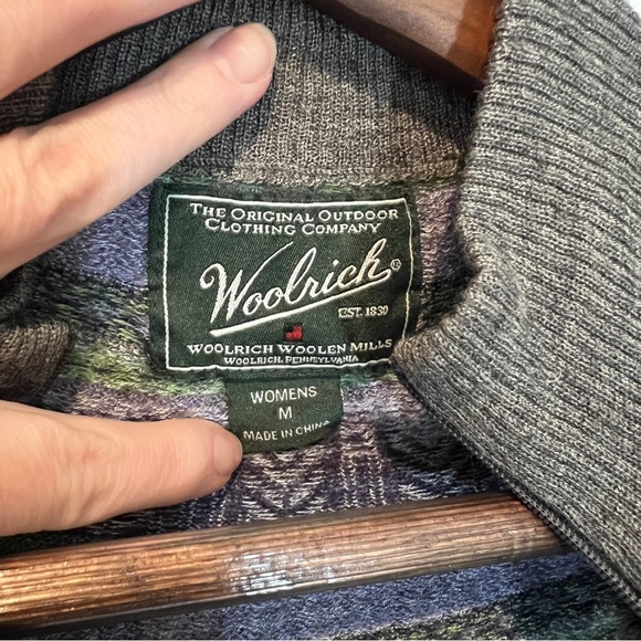 Woolrich Fair Isle Wool Blend Lightweight Zip Front Sweater Nordic - Picture 5 of 10